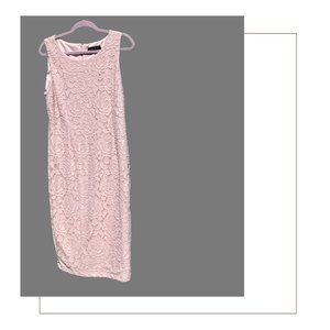 Pink Stretch Lace Sheath Dress